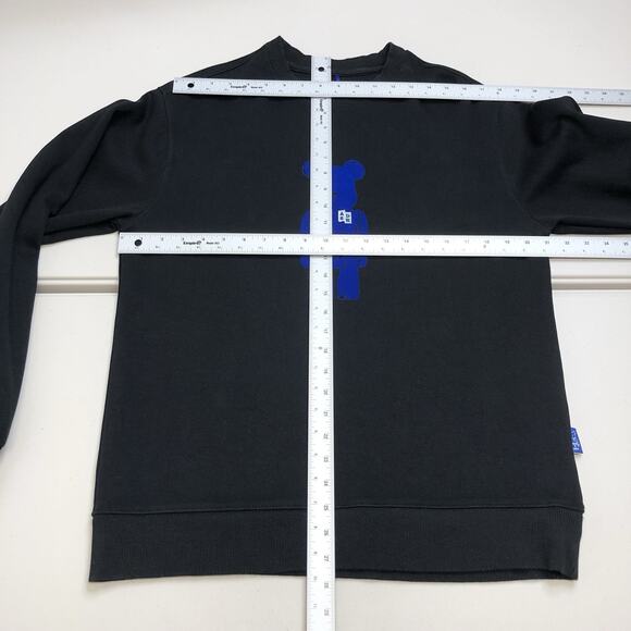 Ader Error Bearbrick Crewneck Sweatshirt Unisex Size Large Black Cotton Korea - Picture 2 of 8